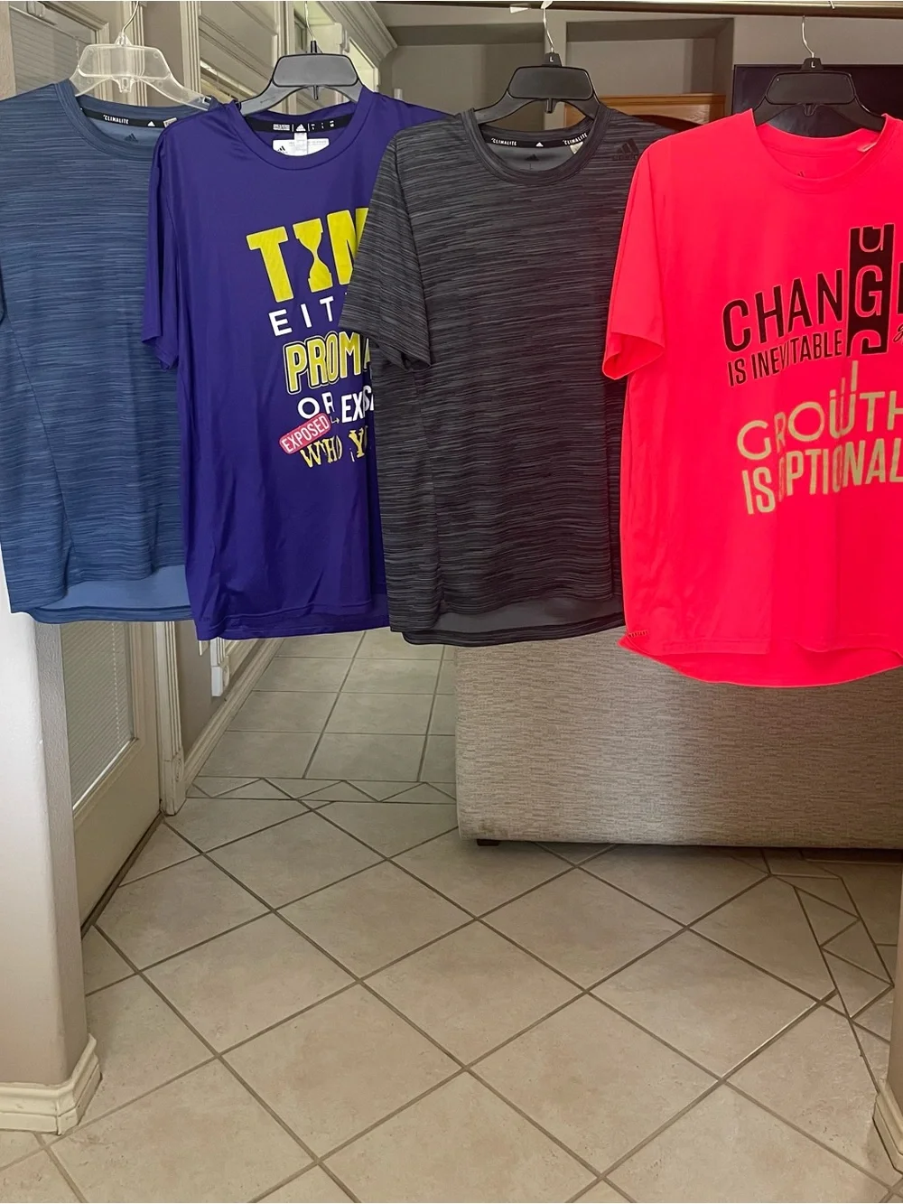 LOT OF 4 Adidas Men's T-Shirts Size L Aeroready Climalite Gym Bundle⁠